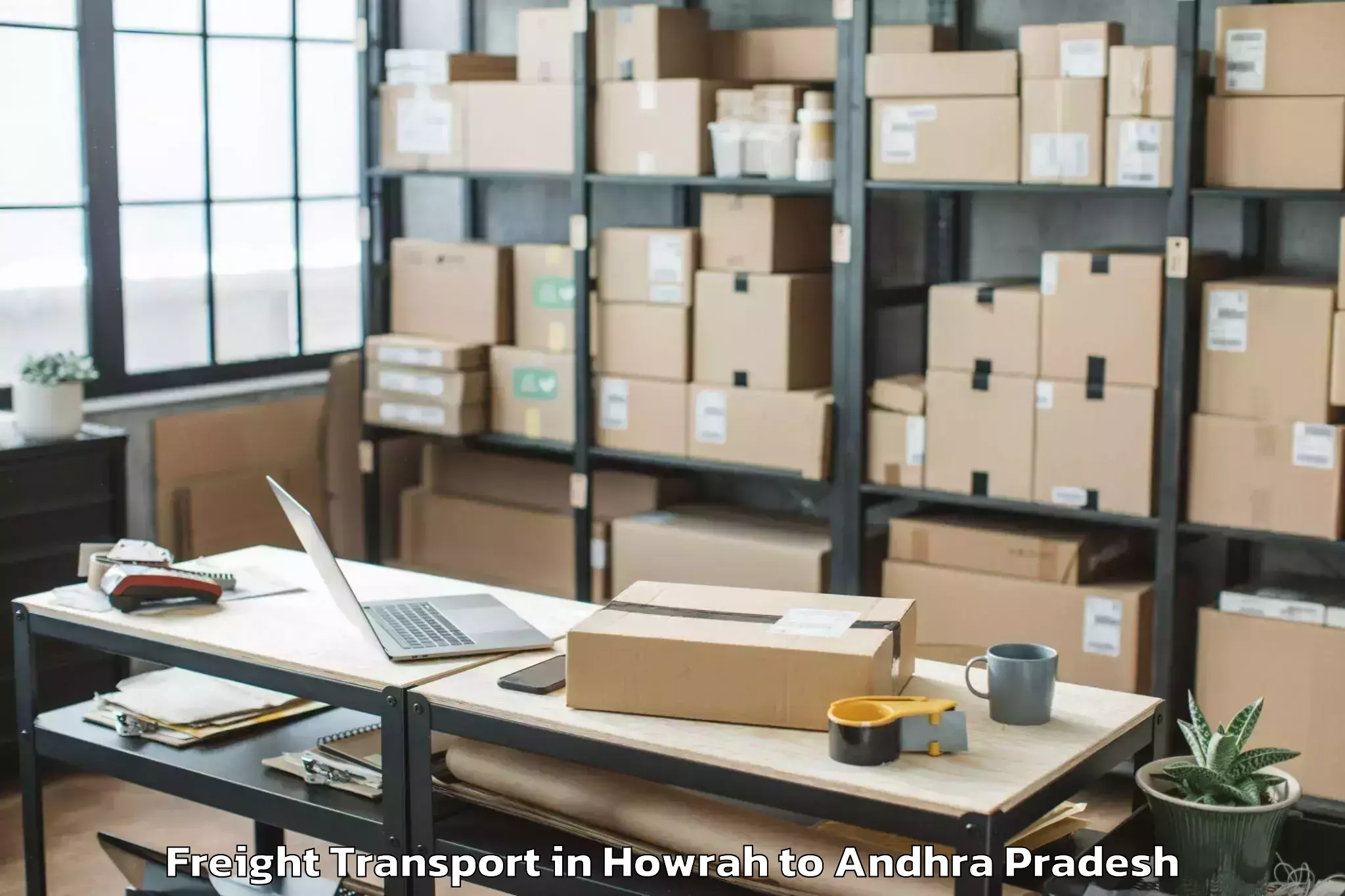 Top Howrah to Bhimadole Freight Transport Available